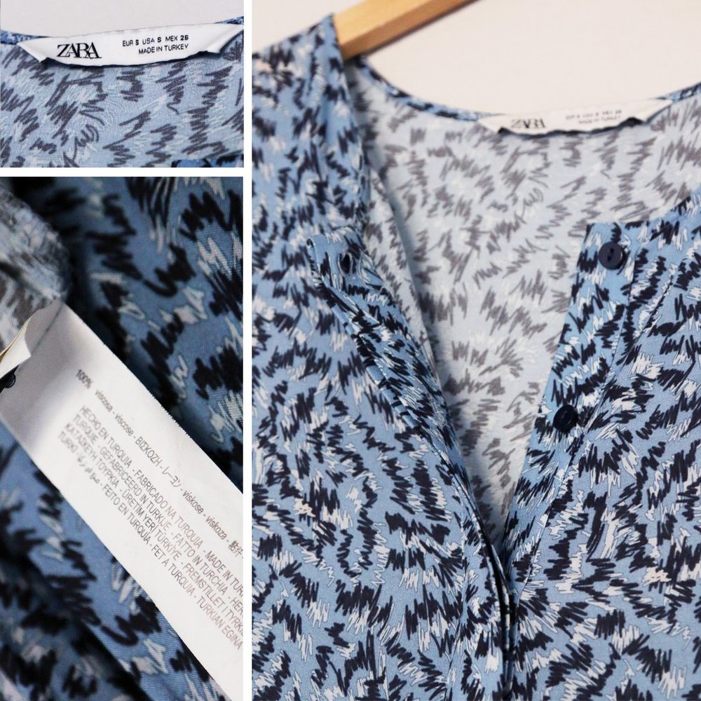Zara Blue Angel Long Sleeve Prairie Tiered Midi Maxi Dress S Blogger's Favorite - Picture 7 of 15
